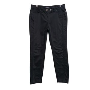 White House‎ Black Market Noir Ankle Pants Women's Size 6 Black Zippers